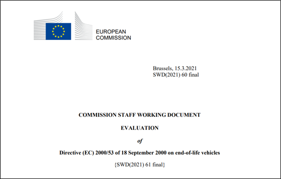 「欧盟」拟于2022年发布ELV修订指令